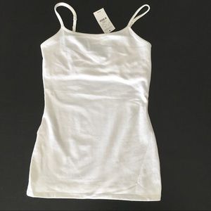 Cream White Express tank adjustable built in bra